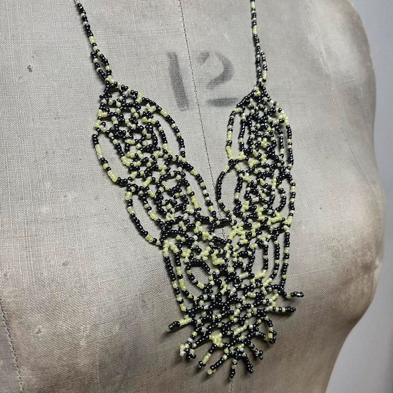 Beaded gothic chandiler necklace