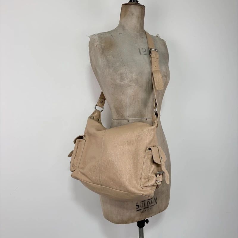 tan leather slouchy crossbody bag
