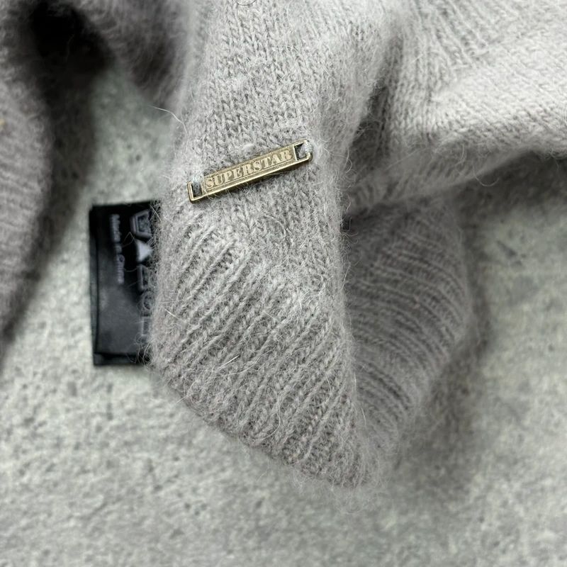 grey angora wool ballerina cropped bolero cardigan