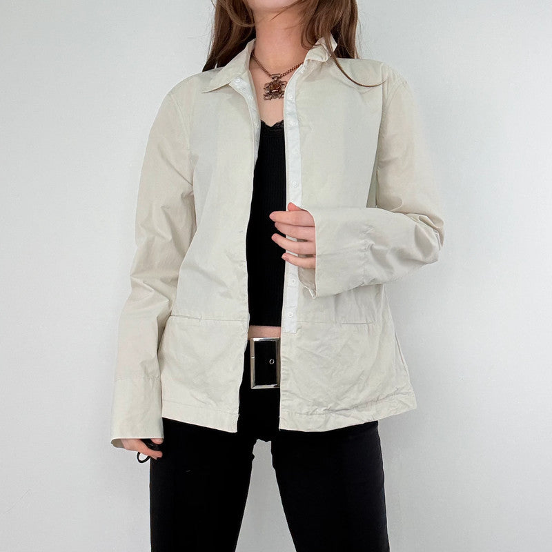boxy cream tech jacket