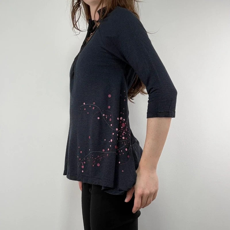 pinstripe draped floaty Cop Copine summer blouse