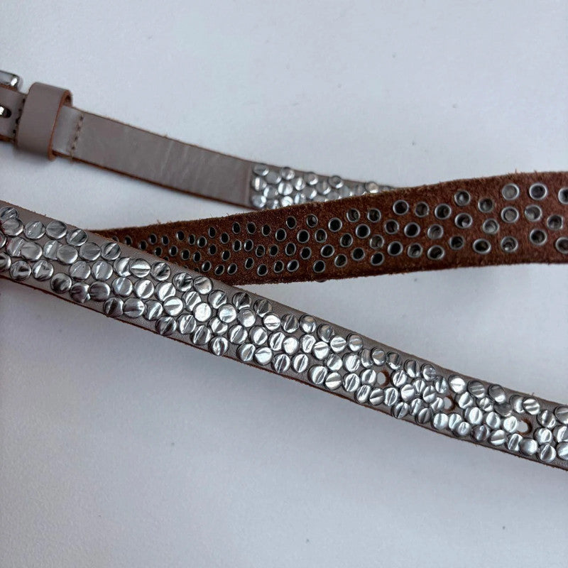 silver studded leather belt