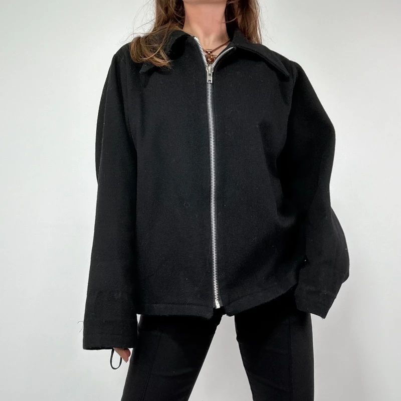 Black Wool Minimalist Jacket
