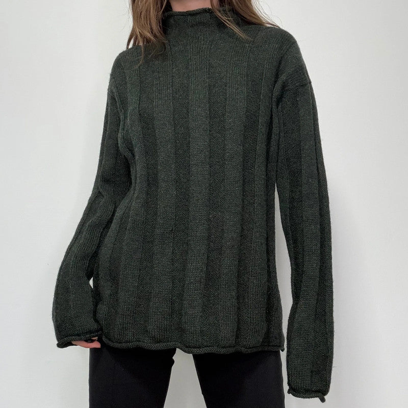 green J crew fisherman jumper