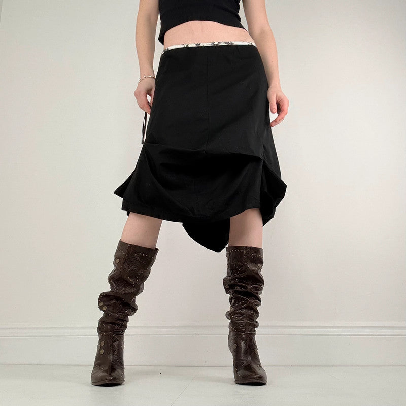 Cop Copine black pleated structured skirt