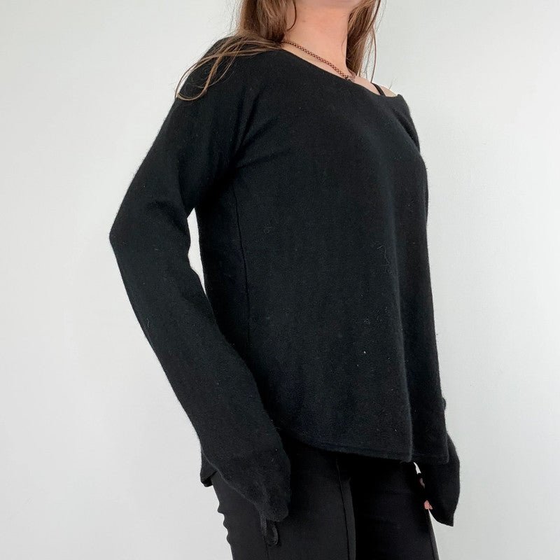 black asymmetric cashmere jumper