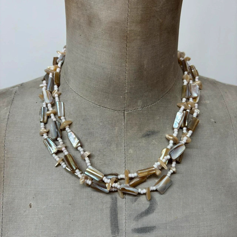 layered pearl beaded necklace
