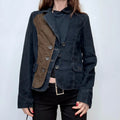 asymmetric flared grunge linen jacket