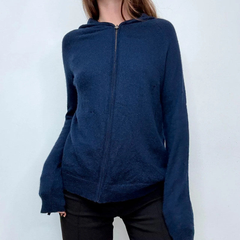 navy cashmere slouchy hoodie