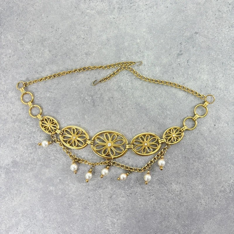 Gold metal chunky chain belt