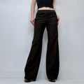 Cop Copine brown pinstripe check stretch waist low rise trousers