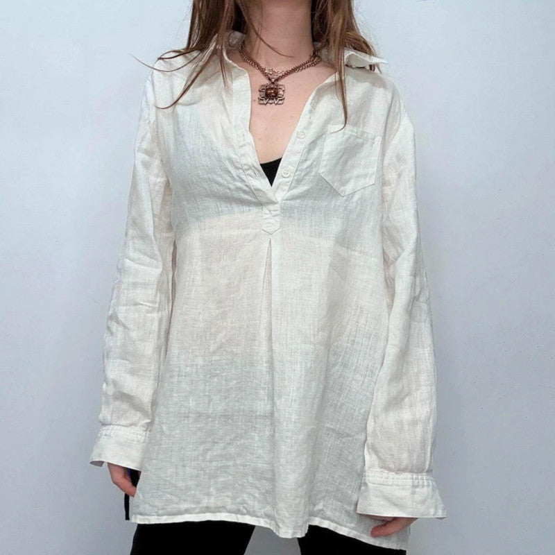 Vintage Saint james button up 100% linen shirt