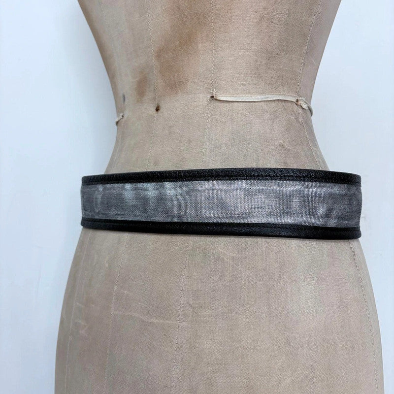 black leather Kenzo silver belt