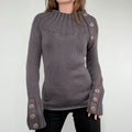 chunky knit ribbed funnel neck jumper