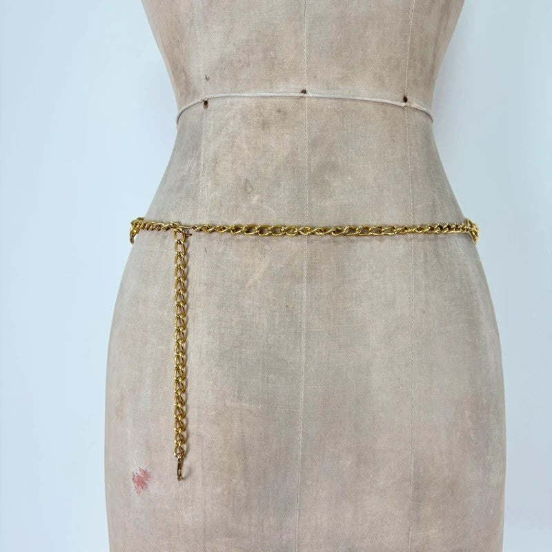 Gold metal chunky chain belt
