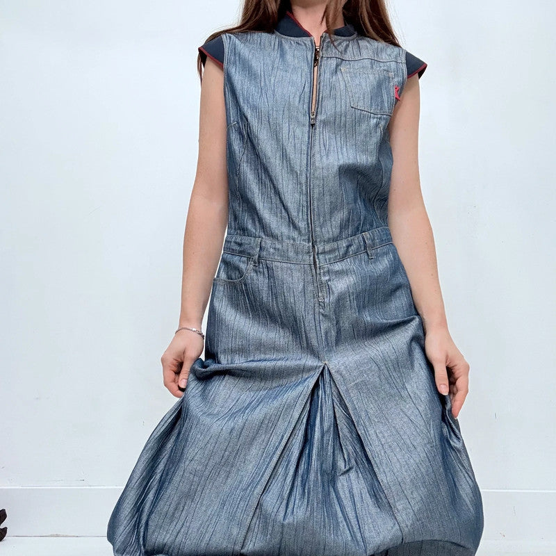 Cop Copine crinkle salvage denim dress