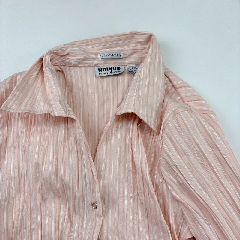 Pink Pinstripe Fitted Y2K Shirt