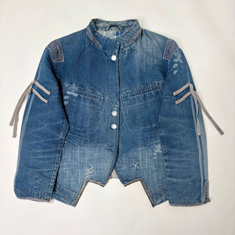 Marithé + François Girbaud distressed denim engineered jacket