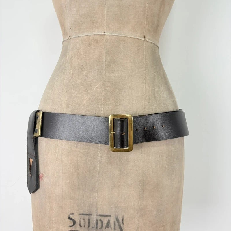 Brown leather wrap layered belt