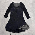 black grunge corset mini dress