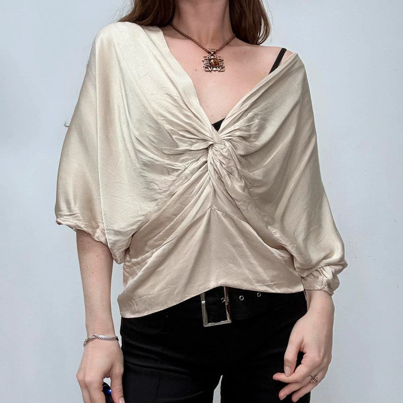 draped slouchy batwing ruched shirt