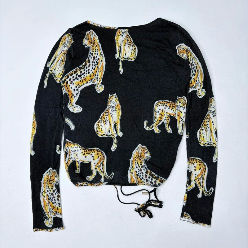 Roberto Cavalli knitted leopard print cardigan