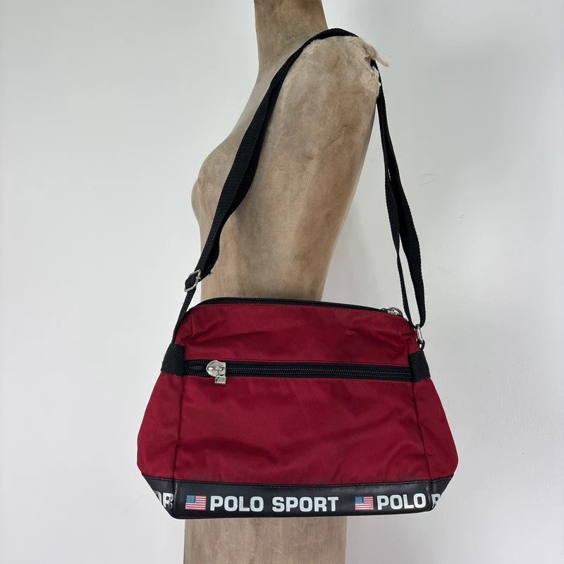 Polo sport RL 90s red logo messenger bag