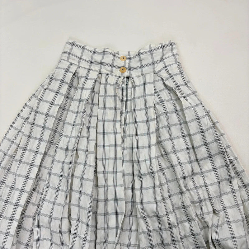 tartan checked pleated maxi skirt