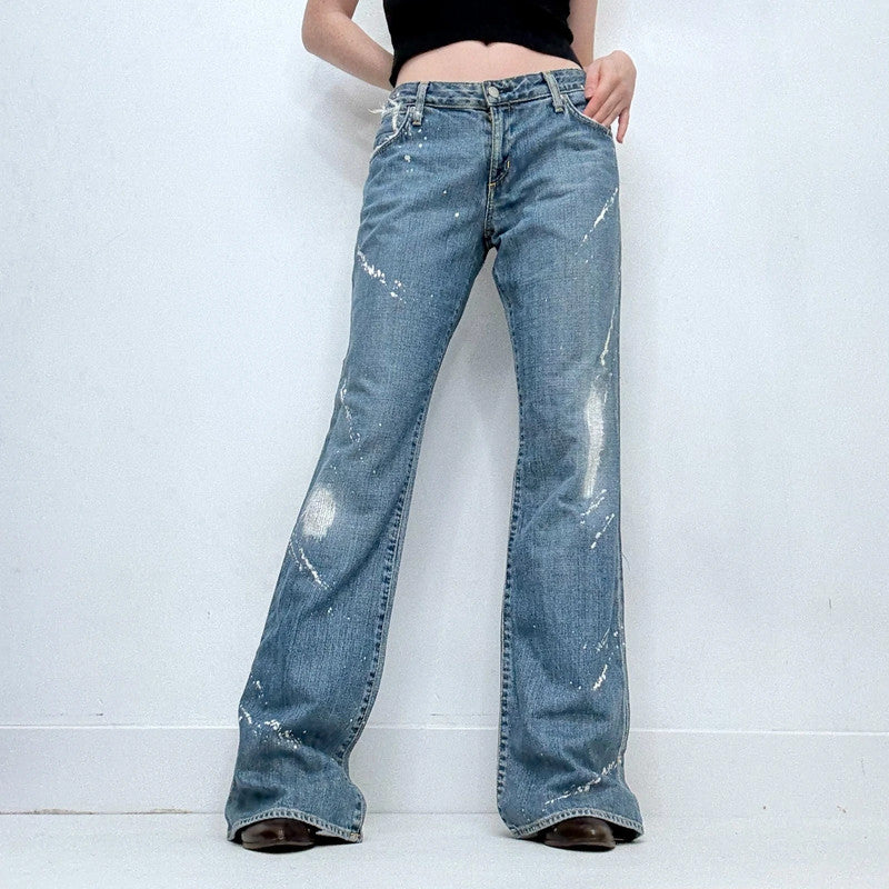 flared distressed jeans