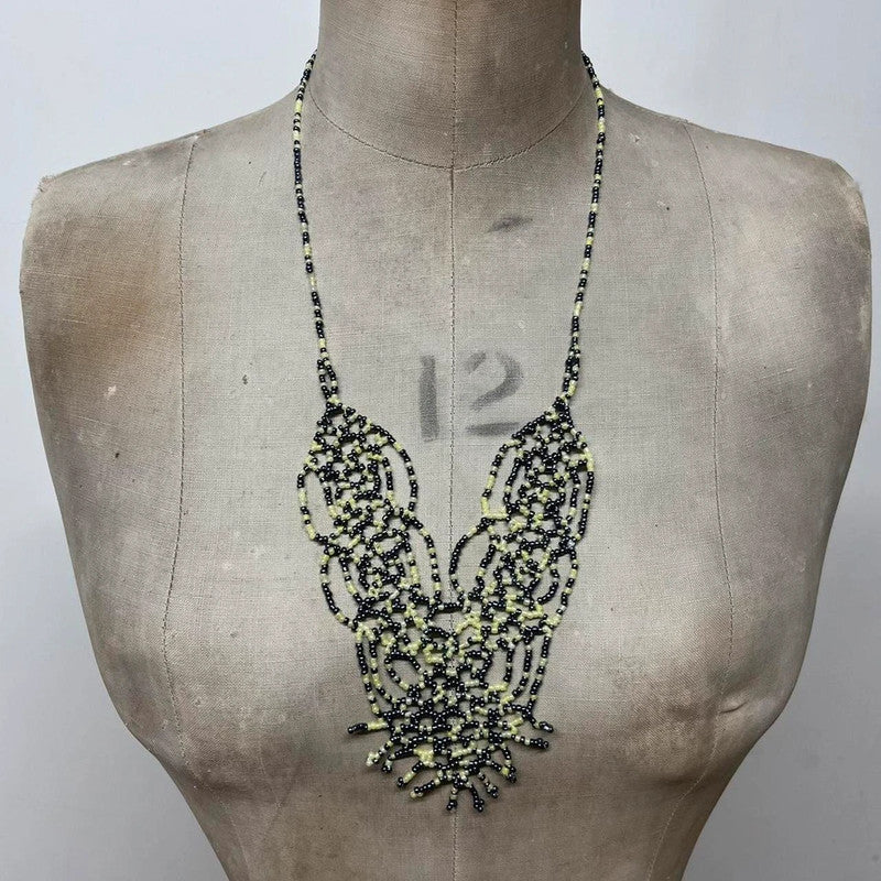 Beaded gothic chandiler necklace
