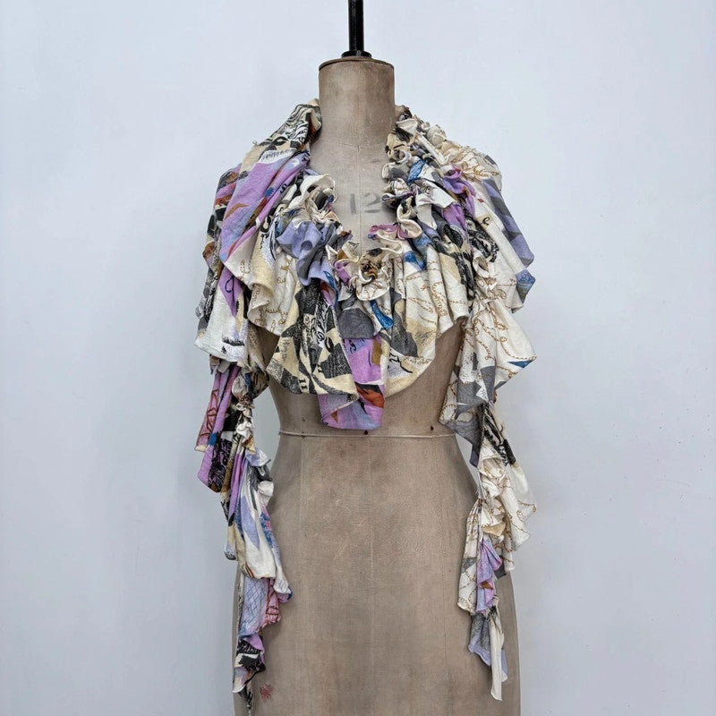 scarf gathered ruffle grunge scarf blouse