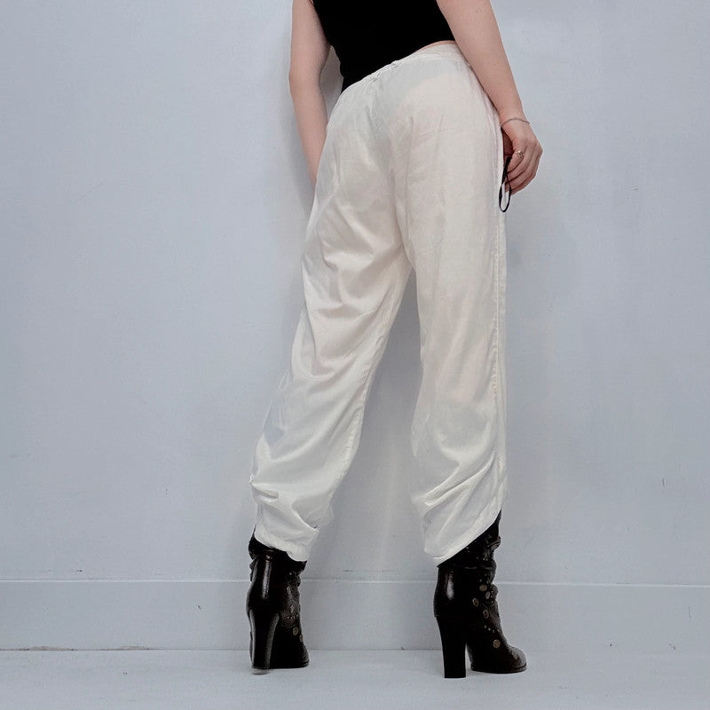 white pleated draped Cop Copine trousers