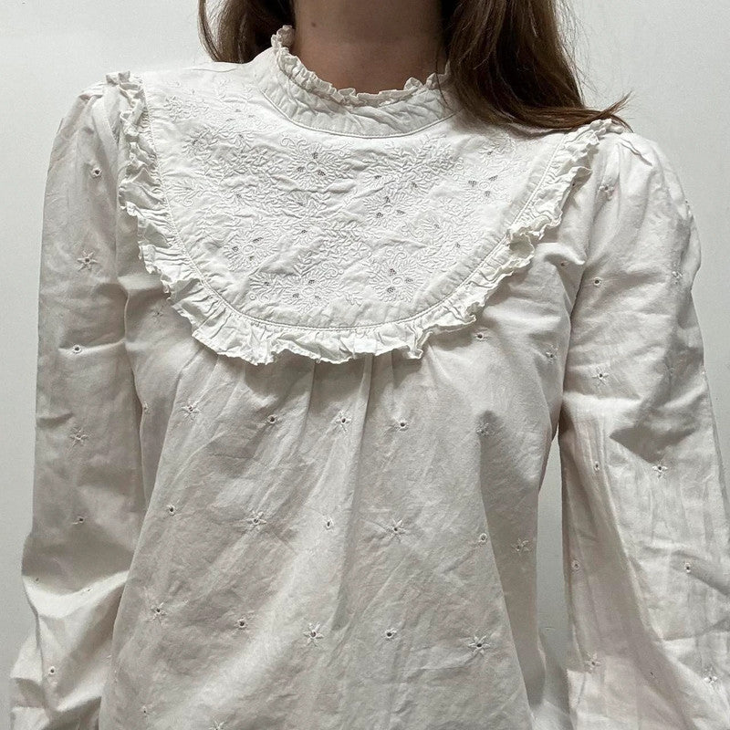 white lace cotton shirt