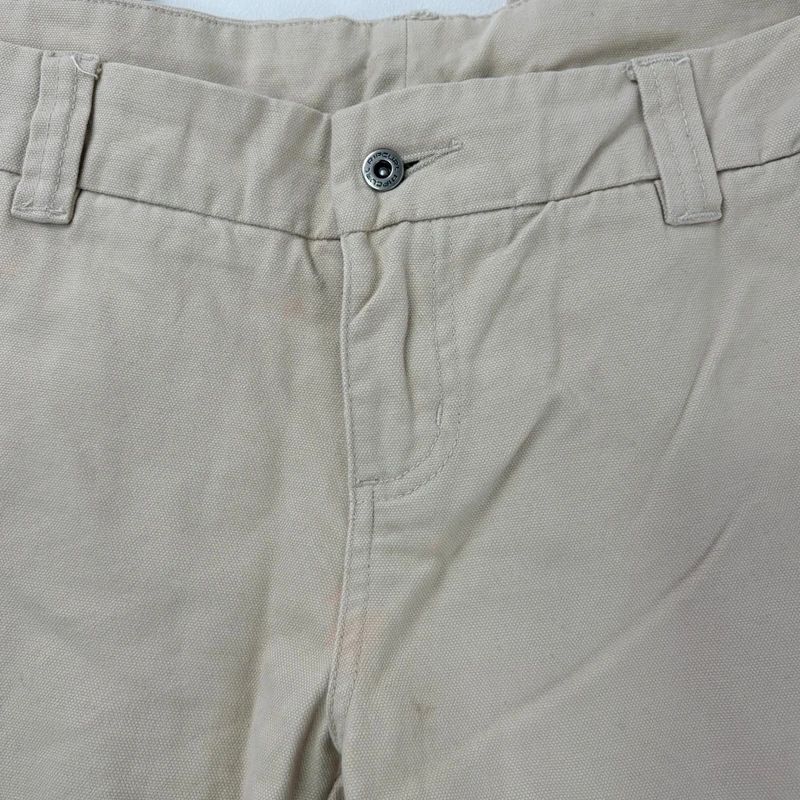 tan canvas wide leg spellout rip curl surfer pants