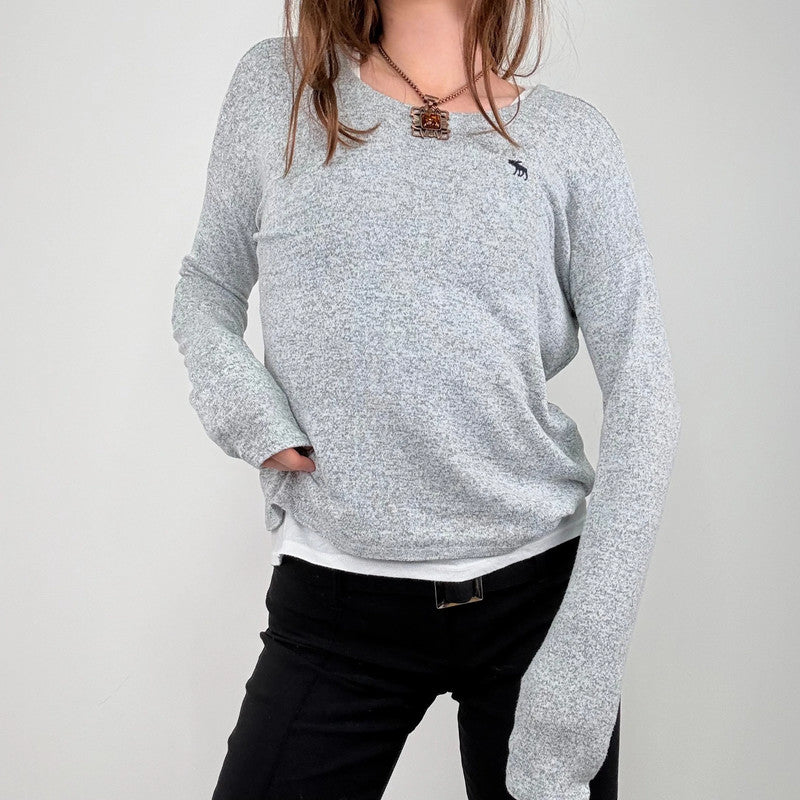 Grey abercrombe & fitch slouchy layered t-shirt