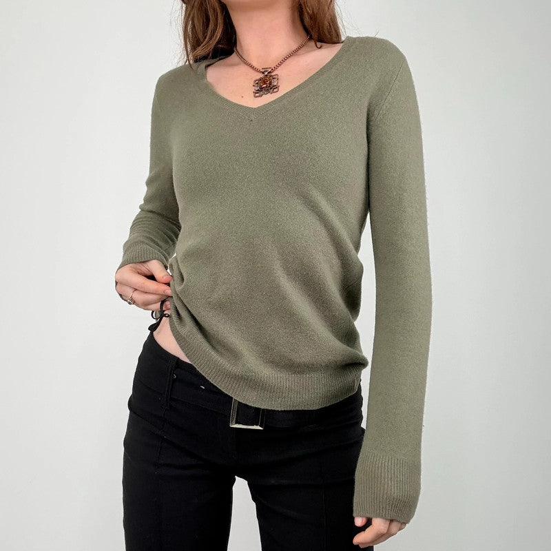 khaki wool knitted jumper