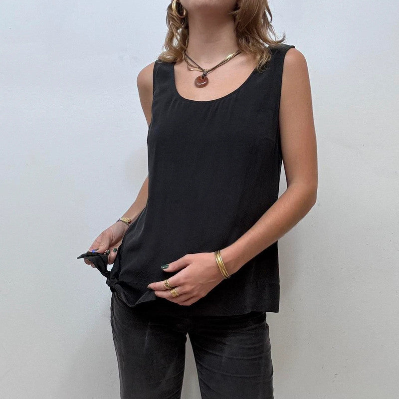 Silk allsaints asymmetric black vest