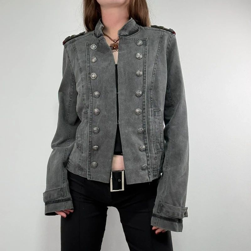 Khaki military napoleon military jacket