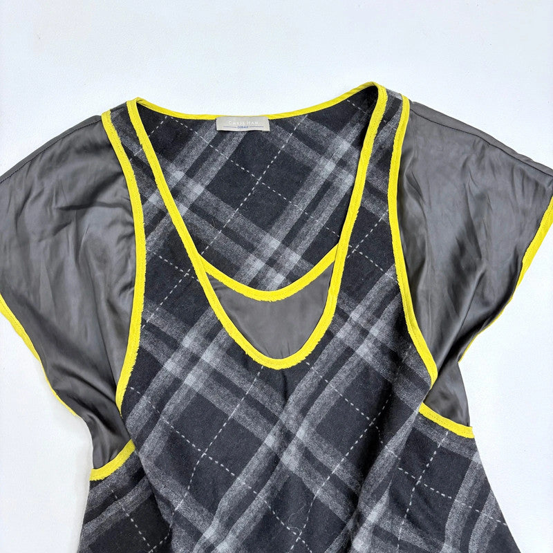 tartan layered fitted shirt