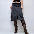 pinstripe low rise stretch waistband skirt