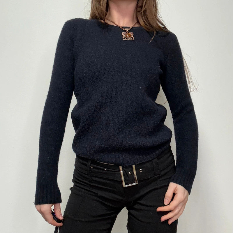 APC navy blue crewneck wool jumper