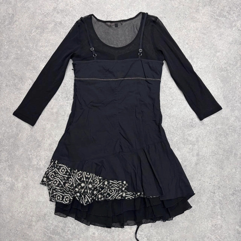 black grunge corset mini dress
