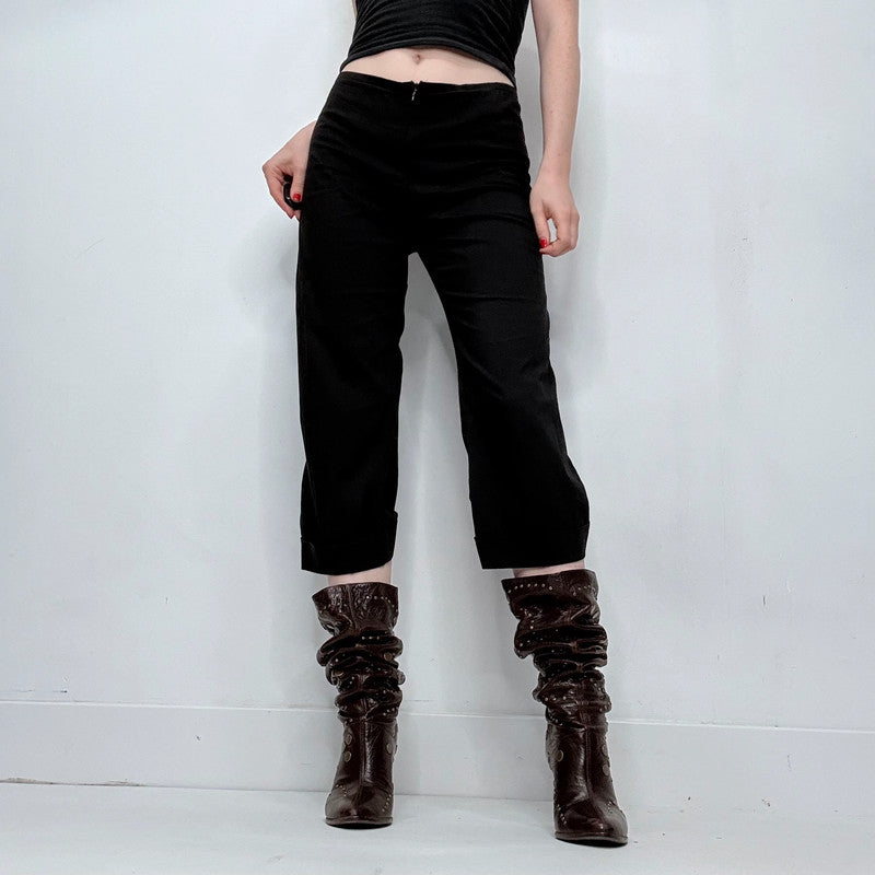 Cop Copine Black low rise lace up pleated trousers