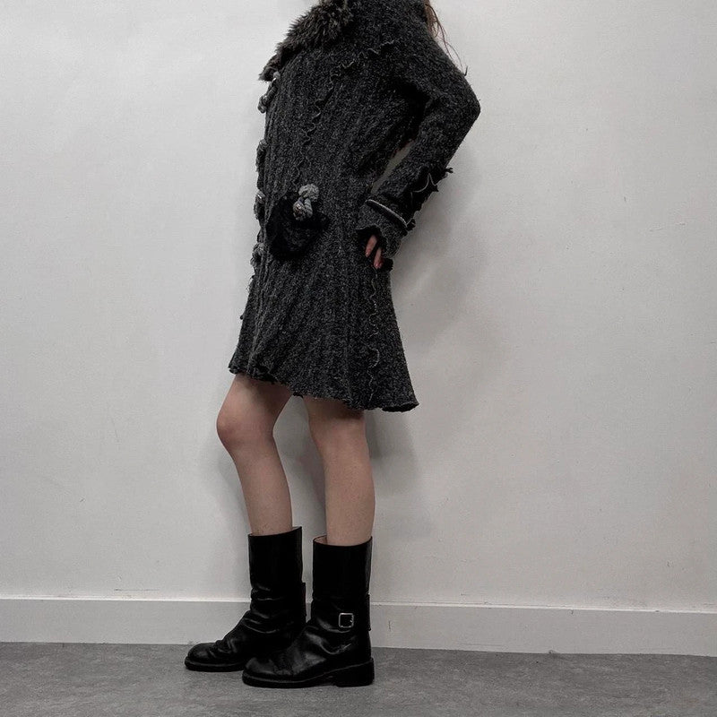 grey knitted grunge fairy cardigan