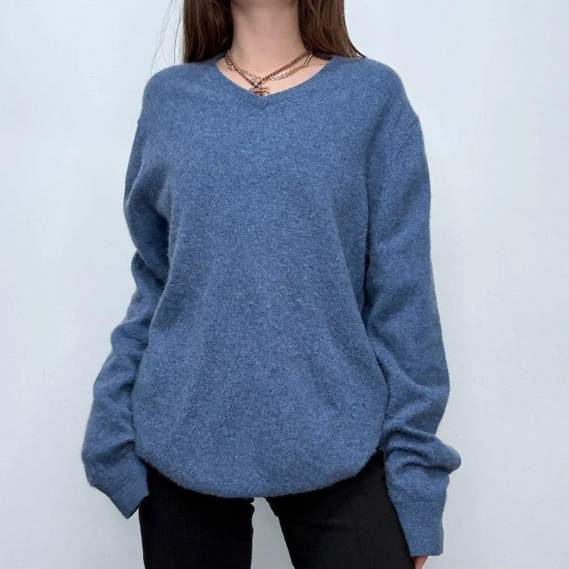 blue slouchy cashmere jumper