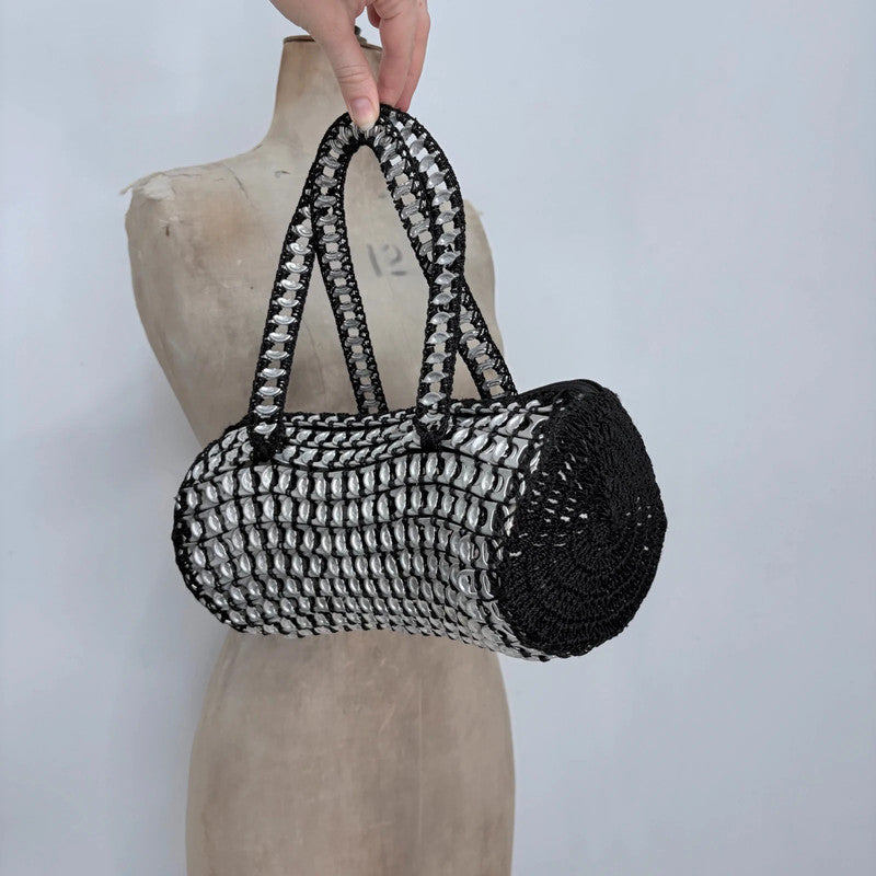 silver metal beer cap bag