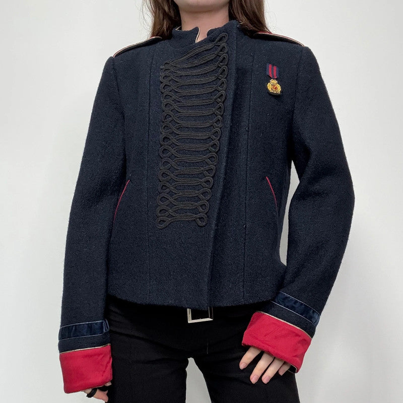 navy wool military napolionic jacket