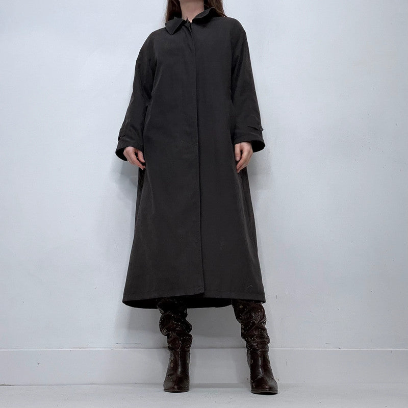 black aline long duster jacket