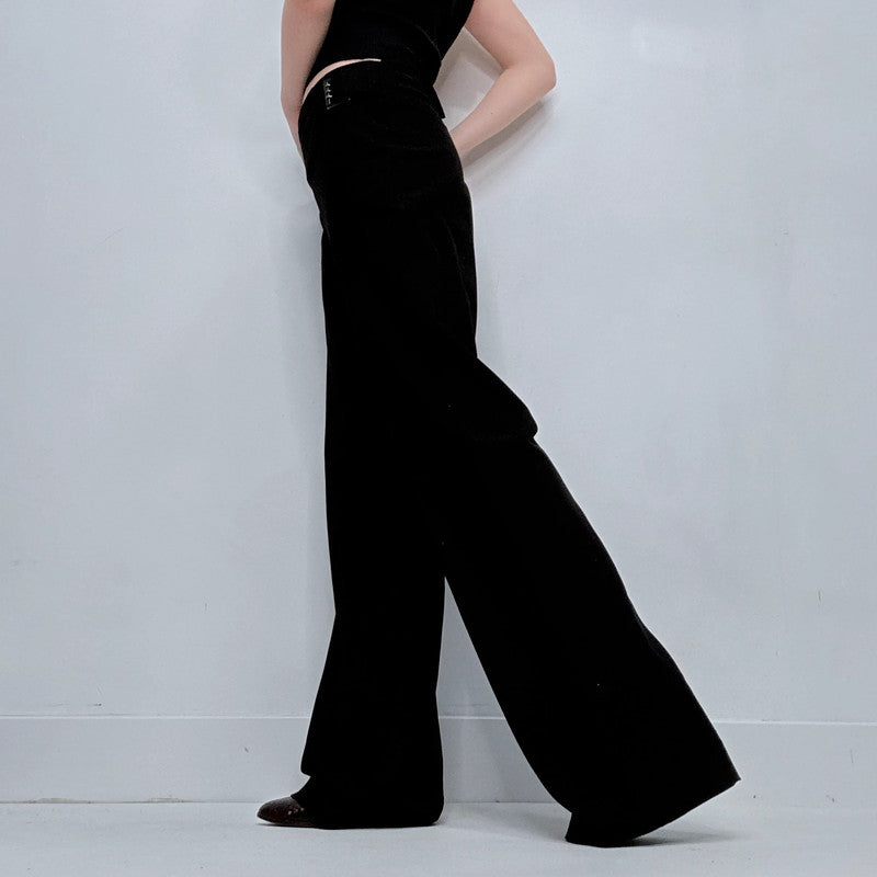 black cop copine wide leg trousers