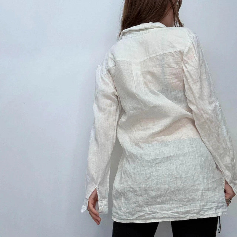 Vintage Saint james button up 100% linen shirt
